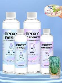 240毫升/500毫升透明环氧树脂胶，适用于工艺品和珠宝制作DIY套装 - Epoxy Resin - 查看 8