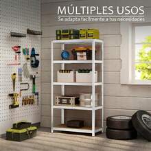 Estante Metalico Anaquel OrganizadorHogar 5 Niveles, Estantería de Almacenamiento, estantes de cocina, ideal para despensa y organizador perfecto para soluciones de almacenamiento y estanterías de garaje - Plateado - Ver 8