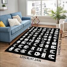 Alfombra de área con diseño de control de juegos creativo moderno, lavable a máquina, con respaldo antideslizante, de fibra de poliéster, hecha a máquina, alfombra de baño para sala de estar, dormitorio, decoración de oficina en casa - 1 pieza - Multicolor - Ver 13