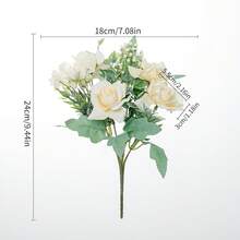 1/80PCS 9.44inch Artificial Camellia Bud Rose Hydrangea DIY Wreath Material Home Bedroom Vase Decoration Valentine's Day And New Year Decoration, Wedding Decoration, Bridal Handheld Flower Material Suitable For Wedding Decoration, Home, Restaurant, Bedroom, Kitchen, Room Decoration, Holiday Birthday Party Accessories, Outdoor Garden Decoration, Garland Party Wedding Holiday, Family Restaurant Bedroom Decoration, Winter Decoration, Birthday Gifts - Champagne - View 2