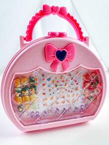粉色手提箱造型儿童美甲套装 - 包含可爱宠物造型假指甲、贴纸和工具，适合3岁及以上儿童，可用于角色扮演美甲DIY游戏。 - 彩色 - 查看 7