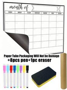 Lịch từ tính có thể xóa được gắn tủ lạnh, Lịch bảng trắng từ tính, Lịch ghi nhớ thực đơn gia đình hàng tháng, Lịch gắn tủ lạnh, Lịch từ tính có thể xóa, Trang trí nhà bếp, Lịch kế hoạch hàng tháng gắn tủ lạnh, Phụ kiện tủ lạnh, Dùng để lập danh sách việc nhà và lên thực đơn (Nhiều kích cỡ) - Nhiều màu - Xem 16