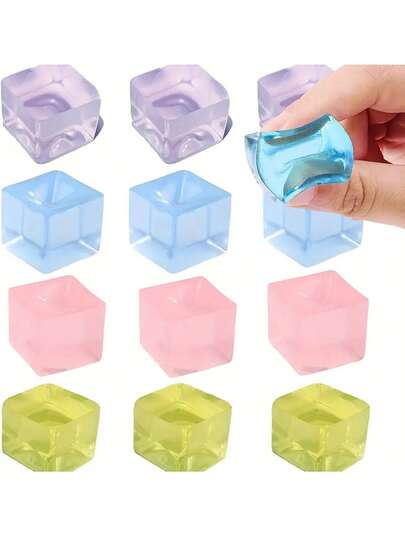 10pcs Ice Cube Squeeze Ice Cube Soft Gift, Squeeze Stress Relief For Halloween, Christmas Gifts/Stress Relief Jelly/Maltose Color Changing Heart Squeeze Ice ,Suitable For Ages 14+