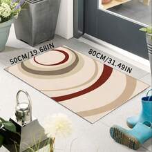 Modern Geometric Retro Pattern Rug - Polyester Fiber Backing Non-Slip Polyester Mat, Durable Home Decor Carpet, Washable Rug Suitable For Living Room, Bedroom, Dining Room And Kitchen