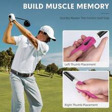 5 - In - 1 Training Kit: Grip Trainer, Swing Correcting Arm Band, High - Resolution Impact Tape Correct Position, Adjustable Tee Height Club Groove Sharpener Adjusting Hitting - Hồng - Xem 5