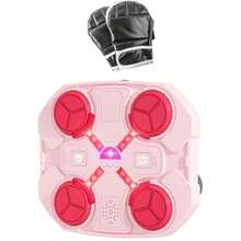 Tablero para Box Maquina de Boxeo, Almohadilla de entrenamiento de boxeo inteligente Bluetooth, Objetivo de golpeo de música inteligente portátil, Maquina de práctica de boxeo electrónica montada en la pared para entrenamiento en casa, acondicionamiento fisico, deportes, ejercicio en casa, hogar - Rosa - Ver 7