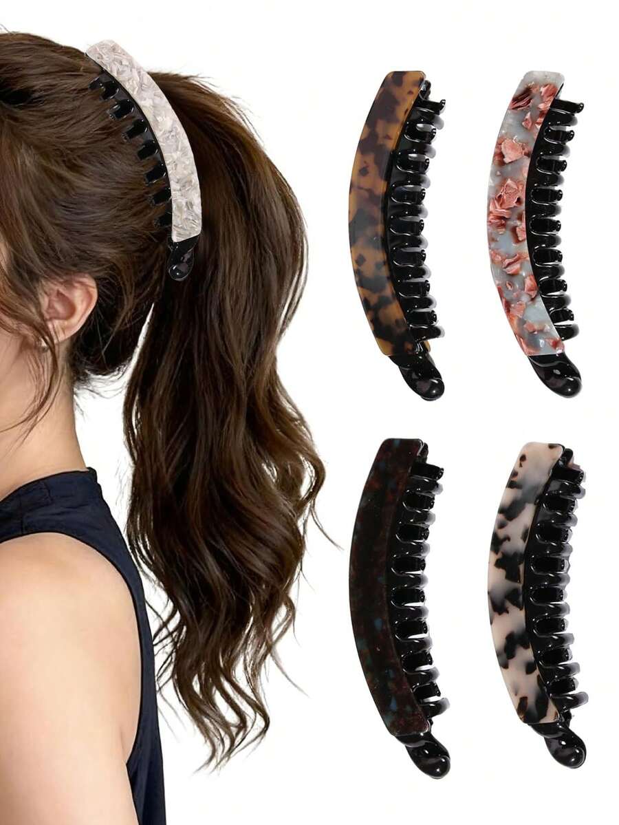 1 chiếc kẹp tóc cao cấp Niche họa tiết vân đá cẩm thạch bóng bẩy in hình da báo, giúp tóc không bị xẹp, kẹp tóc đuôi ngựa cao thanh lịch, kẹp tóc hình quả chuối không tạo nếp, thích hợp cho hoạt động ngoài trời, thể thao, mua sắm, tiệc tùng, tụ họp, biểu diễn, tiệc trà, cá nhân hóa, giúp trẻ hóa, phụ kiện tóc đa năng, món quà thiết thực lý tưởng cho Ngày Valentine, Lễ Tạ ơn, Kỷ niệm, Lễ Phục sinh, Ngày của Mẹ, Sinh nhật, kẹp tóc, kẹp cài tóc, ghim cài tóc.