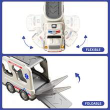 HENGPHY 5 In 1 Ambulance Vehicle Truck Toys For 3 4 5 6 Year Old Boys, Kids Carrier Friction Powered Cars With Light And Sound Helicopter, Fire Truck, Ambulance Car, Christmas Birthday Gifts For Age 3-9 Boys Girls - White - View 8