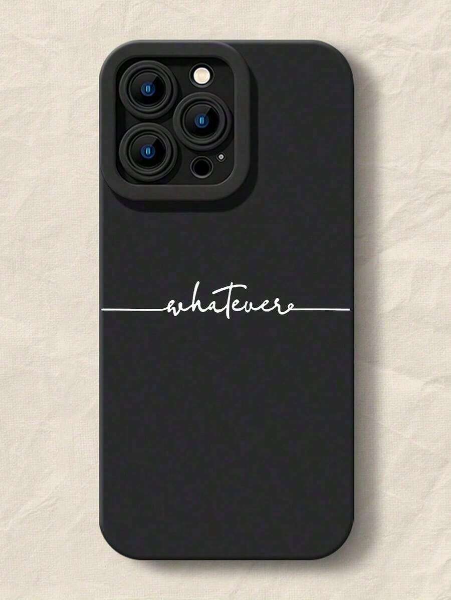 1 funda para iPhone a prueba de golpes, con estampado de letras, compatible con iPhone 11-16 Pro Max, carcasa de TPU resistente a arañazos e impermeable. - Multicolor - Ver 1