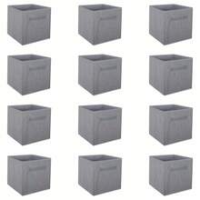 13"X13"X13" 12-Pack Foldable Storage Bins Collapsible Closet & Toy Organization Boxes Space Saving Fabric Cubes For Shelves Gray - Xám - Xem 6