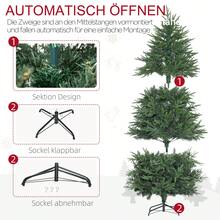 HOMCOM Christmas Tree, Artificial Fir, Realistic Look, Quick Assembly, Plastic, Green, 114 X 114 X 180cm - Green - View 7
