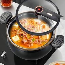 Senmeo 1-Piece Non-Stick Multi-Functional Stockpot - 26.49cm Large Capacity (Silver) | Christmas Family Cooking/Simmering Gift - White - View 5