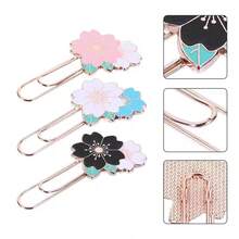 1/2/3pcs Cherry Blossom Shaped Paper Clips, Cherry Blossom Metal Bookmarks, Pink & Blue Petal Paper Clips Suitable For Books/Notebooks, Metal Petal Paper Clips - Multicolor - View 10