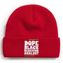 Analista de comportamiento negro Dope - Una perspectiva única sobre el comportamiento humano y la diversidad Gorro de invierno para hombres y mujeres, suave y cálido, gorro de punto con puño - Rojo - Ver 1