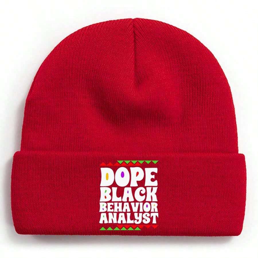 Analista de comportamiento negro Dope - Una perspectiva única sobre el comportamiento humano y la diversidad Gorro de invierno para hombres y mujeres, suave y cálido, gorro de punto con puño - Rojo - Ver 1