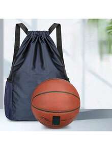 1个新款抽绳背包，球类收纳袋，时尚运动风，大容量，男女通用，适合旅行、健身、球类运动