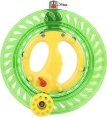 Carrete de Mosca con Línea, Carrete de Pesca Manual 2 En 1, Cuerda de Cometa con Carrete, Carrete de Pesca con Mosca Portátil Ultraligero para Ríos, Lagos, Bahías, Enrollador de Carrete para(Azul) - Verde - Ver 2