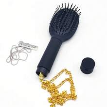 1pc Diversion Hair Brush To Hide Money Cash Jewelry Stash Secret Container Hair Comb Box - Black - View 7