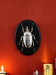 1件银色甲虫系列装饰挂件，黑色椭圆形甲虫造型ABS树脂手工墙饰，昆虫爱好者、昆虫博物馆、主题派对装饰、家居墙饰的理想之选 - 銀色 - 查看 9