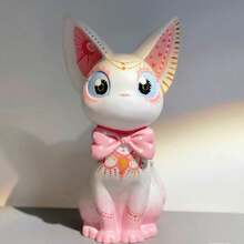 Figura de arcilla aromática de gato Gigi con base moldeada blanca, juguete de manualidades de arcilla modelada hecho a mano, decoración de mascota de gato