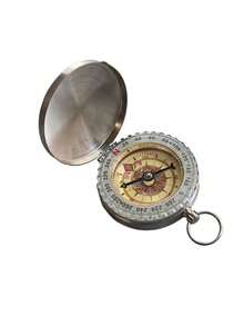 1个高品质铜质指南针，怀表式设计，金色，精致户外露营用品，带夜光功能 - 彩色 - 查看 8