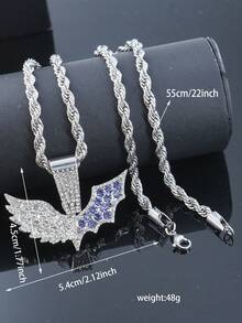 1 mặt dây chuyền hình động vật bằng hợp kim đính đá toàn bộ kèm vòng cổ xích bện 22 inch, phụ kiện Hip Hop thời trang dành cho cả nam và nữ - mặt dây chuyền động vật - Xem 9