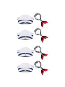 1 pieza Gorro de marinero de poliéster para mujeres y hombres, gorro de capitán de yate, adecuado para cosplay, invierno, Navidad, despedida de soltera, fiesta de yate, desfile, fiesta de adultos, playa