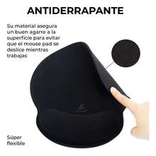 Mousepad Tapete Ergonómico Soporte Mano Gel Antideslizante - Negro - Ver 6