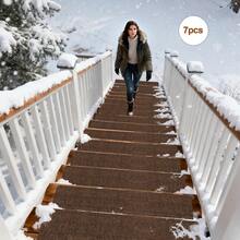 1/4/7/8/15 Pcs Outdoor Stair Treads, Non-Slip Stair Treads For Wooden Steps,Stair Runners For Wood Steps ,Durable Outdoor Stair Mat Non,Stair Treads Non Slip,Indoor And Outdoor Carpet For Stairs, Pet- Outdoor Stair Mat Non-Slip Anti-Scratch -With A Self-Adhesive Backing Stair Treads Reusable Adhesive Backing Prevent Stair Covering Mats From Moving-Stair Treads Easy Installation