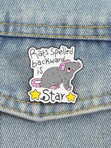 1 Mảnh Đồ Chơi Chữ Chuột Ghim Chuột Viết Ngược Là Ngôi Sao Trích Dẫn Thiết Kế Chuột Xám Dễ Thương Cho Người Yêu Ngôn Ngữ Phụ Kiện - Nhiều màu - Xem 2