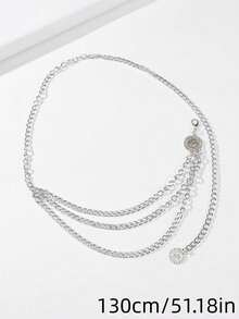 1 Peça Acessório de Corrente de Cintura Ajustável com Design de Retrato Vintage da Rainha e Girassol Sobreposto, Adequado para Vestidos e Vestidos Formais de Verão, Escola, Outono, Halloween