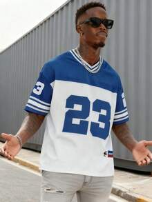 Men's Varsity Jacket With Letter & Number Print, Sports Style, Button-Up Letterman Jacket, Athletic Apparel