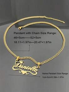 قلادة اسم مخصصة من الفولاذ المقاوم للصدأ بطلاء ذهبي أنيق - 5 خيارات للخط للتخصيص، مناسبة لعيد الأم، عيد الحب، أعياد الميلاد، حفلات الزفاف وحفلات التخرج - هدية فريدة للسيدات، رومانسية رقيقة، أسود، فضي، ذهبي، أنيق، ملون، عتيق، بسيط، متنوع الجنس، كاجوال، جميل، مخصص، فريد، هدايا مثالية له - النمط 3 - مشاهدة 6
