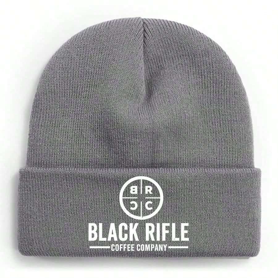 Black Rifle Coffee Company Logo On Green Gradient Background Winter Beanie For Men Women Soft Warm Knit Hat Ski Stocking Cuffed Cap - 灰色 - 查看 1