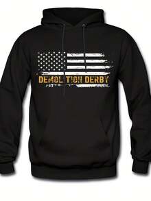 Demolition Derby Hoodie. Demolition Derby Sweater. Demolition Derby Sweatshirt. Demolition Derby Pullover. Demolition Derby USA Flag #OH2178,Autumn/Winter Hoodie Autumn Set - 款式27 - 查看 1