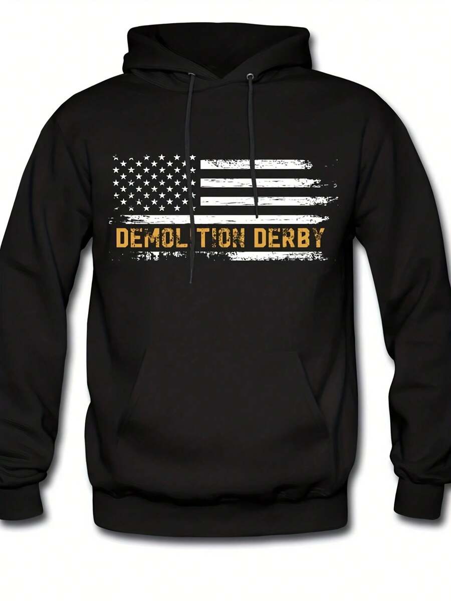 Demolition Derby Hoodie. Demolition Derby Sweater. Demolition Derby Sweatshirt. Demolition Derby Pullover. Demolition Derby USA Flag #OH2178,Autumn/Winter Hoodie Autumn Set - 款式27 - 查看 1