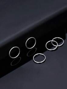 5pcs Sleek Stainless Steel 16G Hoop Earrings Set - Hypoallergenic & Sensitive Ear Friendly, Perfect For Septum, Nose, Lip, Helix, Daith, Cartilage, Tragus Piercings - Small Huggie Clicker Rings With Smooth Finish, Cute Earrings