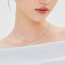 1pc S925 Sterling Silver Necklace, Delicate & Minimalist Box Chain Design, Suitable For Daily Wear, Parties, Vacations, Durable, Great Gift For Valentine's Day, Mother's Day, Birthday