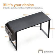 40inch Computer Desk With Storage Bag&Amp;Metal Legs,Home Office Desk With Headphone Hook, Modern Computer Tale, Writing T...