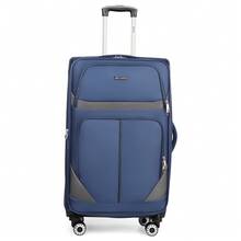 Lightweight Expandable Softside Suitcase,With Spinner Wheels & Bult-In Lock,Resistant Polyester Travel Luggage,Multiple Pockets Luggage - XANH ĐẬM/XÁM - Xem 13