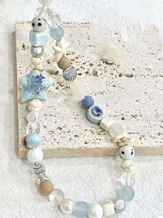 Correa de cámara hecha a mano con cuentas con diseños de estrella, delfín y otros, accesorio para teléfono, bolso, colgante, regalos para madre, familia, amigos, cumpleaños, vacaciones, cadena de teléfono, accesorios de viaje