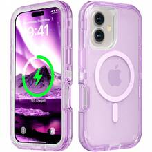 GUNIGEMA For IPhone 17 Pro Max , Compatible With  Dual Layer Transparent Magnetic Phone Case, Heavy Duty Anti-Drop Shockproof Protection Phone Cases For IPhone 17 Air, 6.5 Inch, Orange - Purple - View 15
