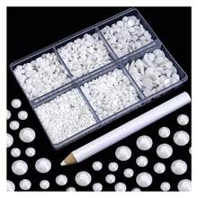 4500PCS Resin Flatback Rhinestone, 2mm 3mm 4mm 5mm 6mm Solid White Flatback Rhinestones For Tumblers, Nails Art, Mugs, Bottles, Craft Dration, Loose Bling Glitter Gem Stone - 多色111 - 查看 1