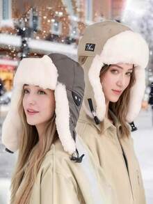 Classic Autumn/Winter Checkerboard Knit Beanie Hat For Women, Korean Fashion Chic, Suitable For Large Head Circumference, Warm Knitted Cap, Versatile Christmas Accessory