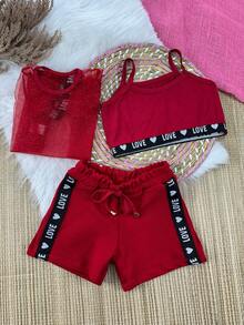 CONUNTO TULE INFANTIL MENINAS /VERÃO/ PASSEIO/ PROMOÇÃO/ MODA/ FESTAS/ PRESENTES/CONFORTÁVEL