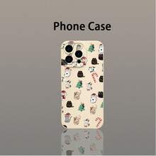 Funda de Teléfono de TPU con Patrón de Árbol de Navidad y Muñeco de Nieve, Pantalla Completa, Ojo de Ángel Negro Creativo, Material Mate a Prueba de Golpes, Protección de Lente, Adecuada para 17/17Air/17ProMax/17Pro/16ProMax/16Pro/16/15/14/13/12 ProMax, Funda de Teléfono de Vacaciones, Funda de Teléfono de Festival, Diseño Creativo, Protección de Alta Calidad, Material Duradero, Funda de Teléfono, Compradores de Vacaciones, Usuarios de Smartphones - Colores mixtos - Ver 8