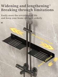 1件，洗脸盆置物架，免钻孔排水置物架，可置于马桶水槽龙头上方，非常适合整理浴室用品和配件，浴室配件，浴室工具 - 彩色 - 查看 5