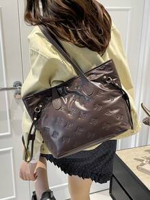 Fashionable Tote Bag For Women, High-Quality Large Capacity Commuter Bag, Niche Design Handbag - Coffee - View 5