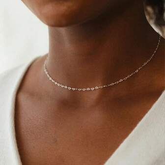 Kadınlar İçin 1 Adet Paslanmaz Çelik Minimalist Kısa Kolye