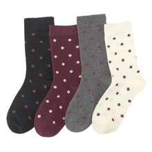 Women Striped Socks, Cute Ankle Calf Sock For Women Cotton Knit Size 5-9, Medium Casual Women's Novelty Socks{Inchsize_nameinch:Inch5-9inch,Inchcolor_nameinch:InchDotsWhiteBeigheBlackGreyPinkBowinch} - 粉色 - 查看 1